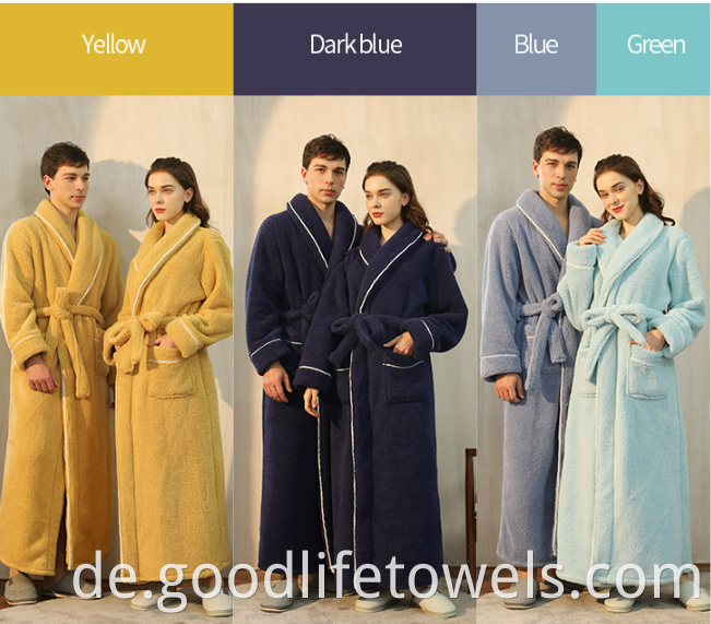 Soft Fleece Bathrobe Home Wearing Bath Robe